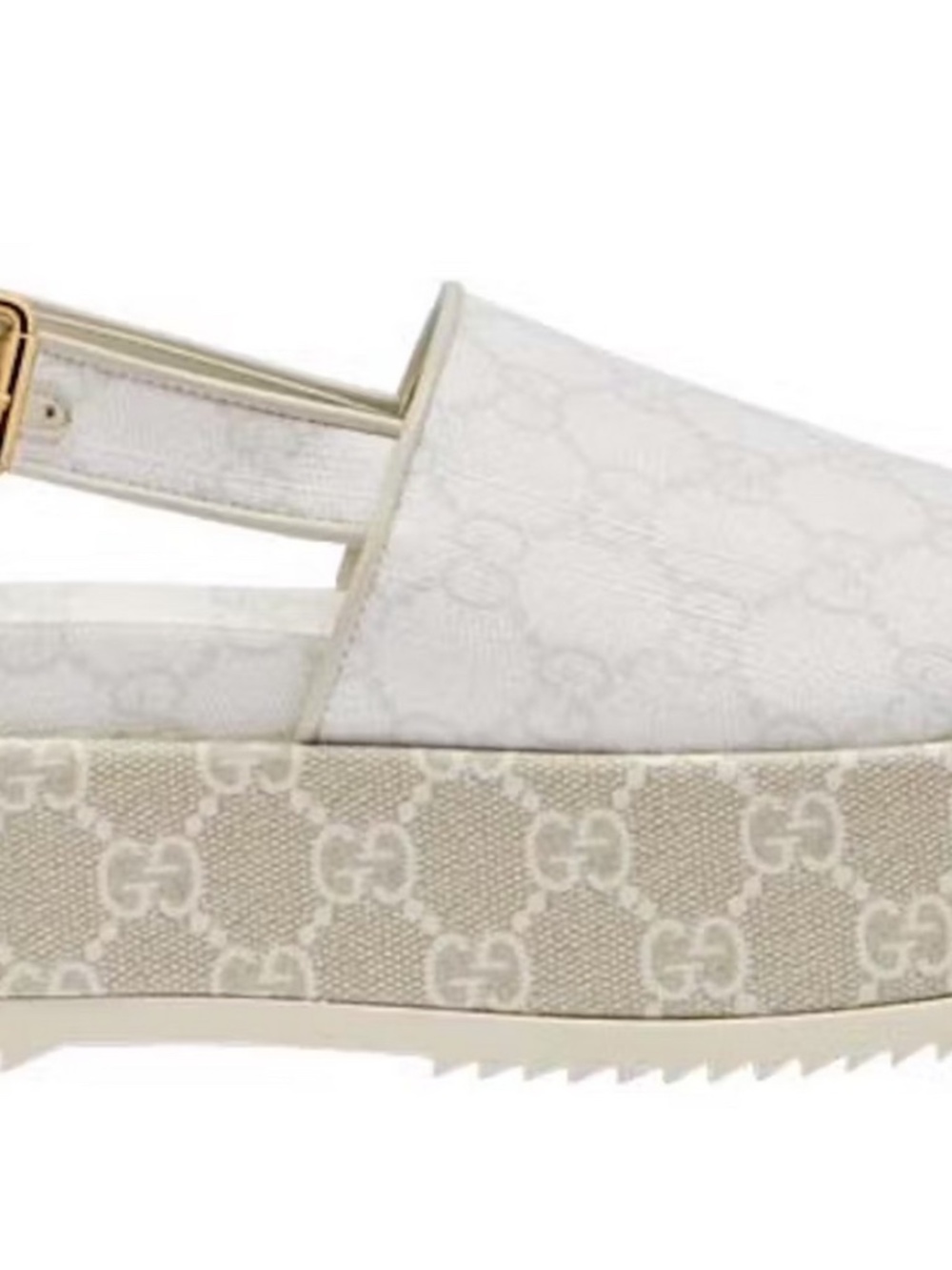 New Gucci GG Supreme Canvas Angelina Platform Sandals Shoes Slingbacks 35.5 - Picture 2 of 7